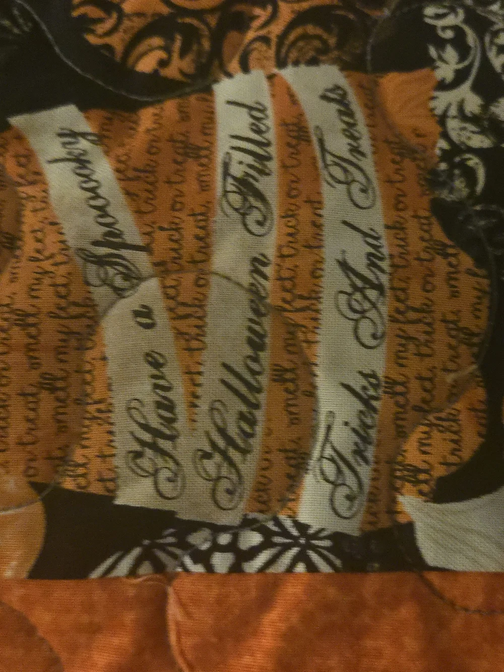 Contemporary Fall, Halloween Embroidered  Quilt